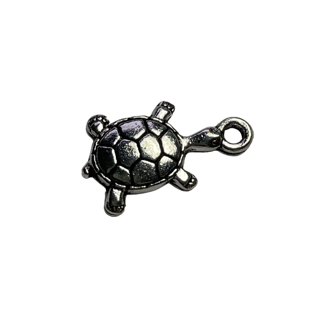 Turtle Pendant Silver Tone Charm Bracelet Necklace Jewelry Craft Dangle u Nautic